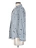 Ann Taylor 100% Polyester Stars Gray Long Sleeve Blouse Size XXS (petite) - photo 5