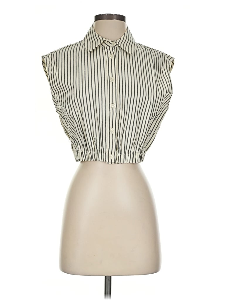 Pre-owned Weworewhat Sleeveless Button Down Shirt In Ivory