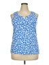 Basic Editions 100% Cotton Blue Sleeveless Blouse Size XXL - photo 1