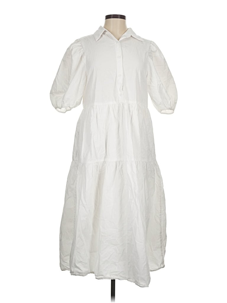 Pre-owned Amadi Casual Dress In White