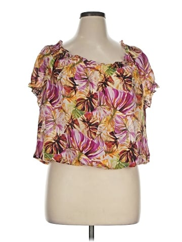 Lafayette 148 New York Short Sleeve Silk Top (view 1)
