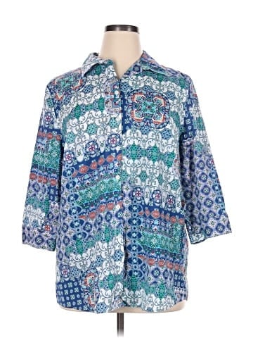 Chico's 3/4 Sleeve Button-Down Shirt (view 1)