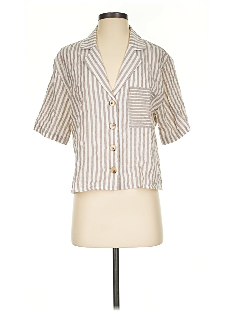 Pre-owned Fore Short Sleeve Blouse In Ivory