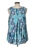 Valerie Stevens 100% Polyester Blue Sleeveless Blouse Size L - photo 2