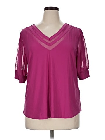 NY Collection Short Sleeve Blouse (view 1)
