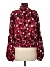 CAbi 100% Polyester Hearts Burgundy Long Sleeve Blouse Size M - photo 2