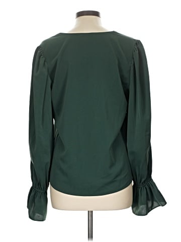 Aqua Long Sleeve Blouse (view 2)