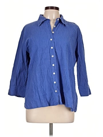 Denim & Co 3/4 Sleeve Button-Down Shirt (view 1)