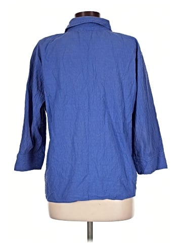 Denim & Co 3/4 Sleeve Button-Down Shirt (view 2)