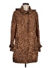Calvin Klein 100% Polyester Animal Print Brown Coat Size M (petite) - photo 1
