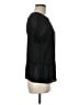 Zara Basic 100% Polyester Black Short Sleeve Top Size M - photo 4