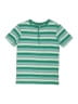 Tea 100% Cotton Stripes Green Short Sleeve Henley Size 14 - photo 1