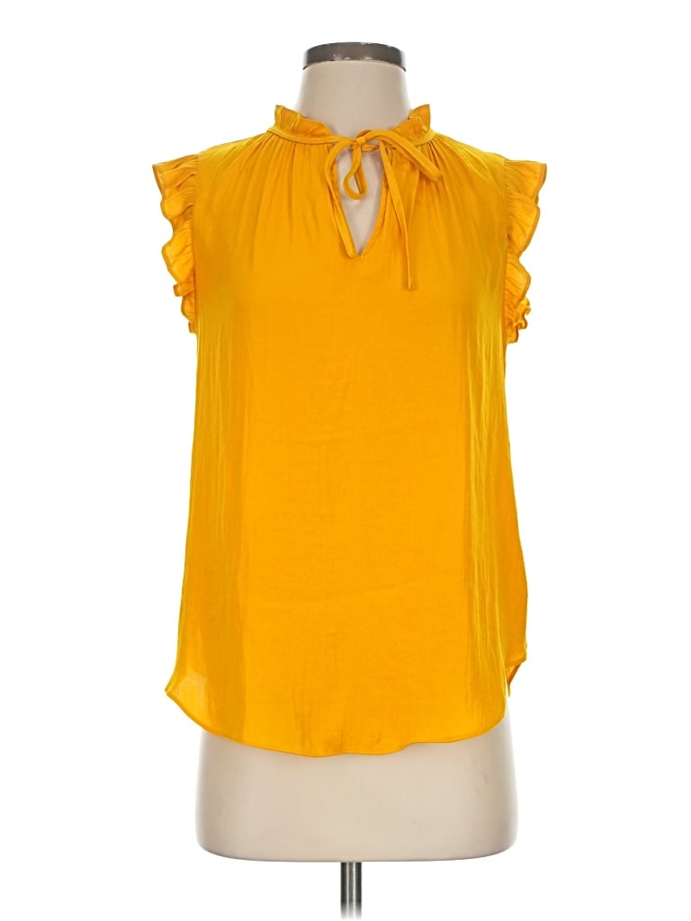 Pre-owned Maison D' Amelie Sleeveless Blouse In Yellow