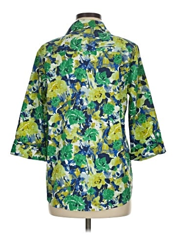 Jones New York Signature 3/4 Sleeve Button-Down Shirt (view 2)