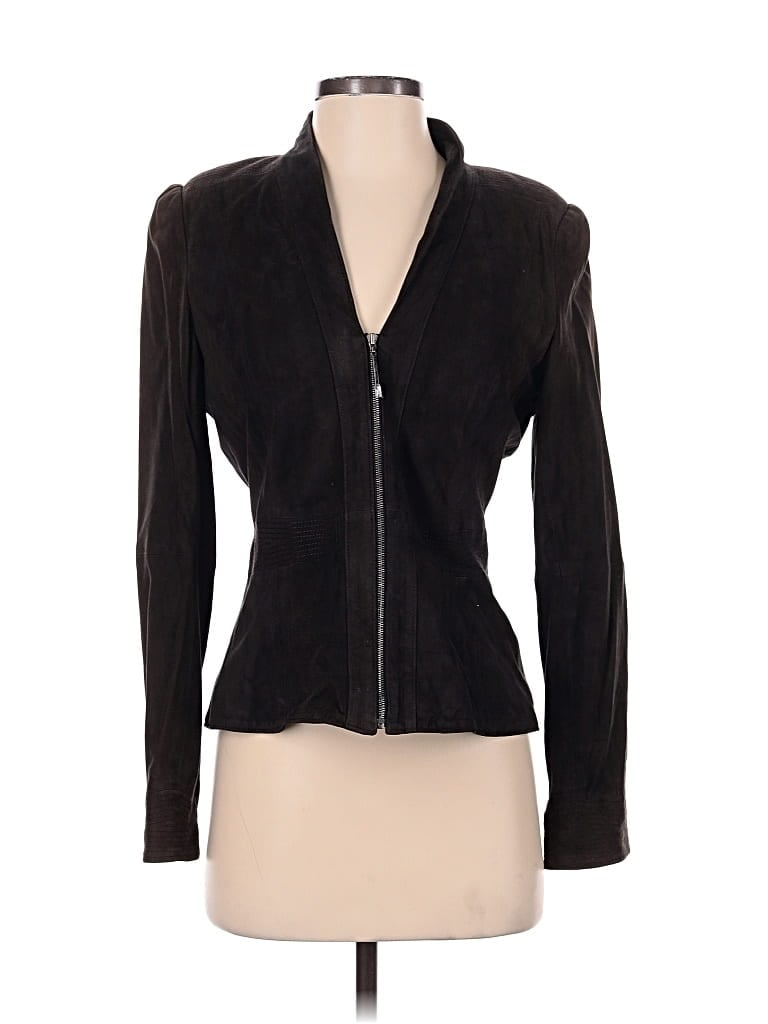Pre-owned Doncaster Collection Leather Jacket In Black
