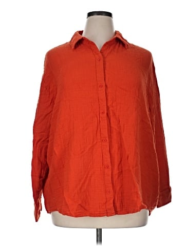 Old Navy 3/4 Sleeve Button-Down Shirt (view 1)
