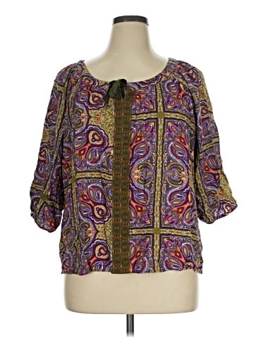Live and Let Live 3/4 Sleeve Blouse (view 1)