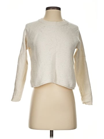 Madewell Roll-Trim Waffle Pullover Sweater in Cotton-Merino Yarn (view 1)