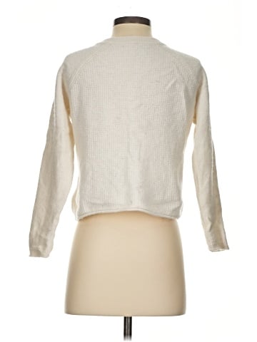 Madewell Roll-Trim Waffle Pullover Sweater in Cotton-Merino Yarn (view 2)