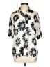 Topshop 100% Polyester Floral Ivory Short Sleeve Blouse Size 4 - photo 1