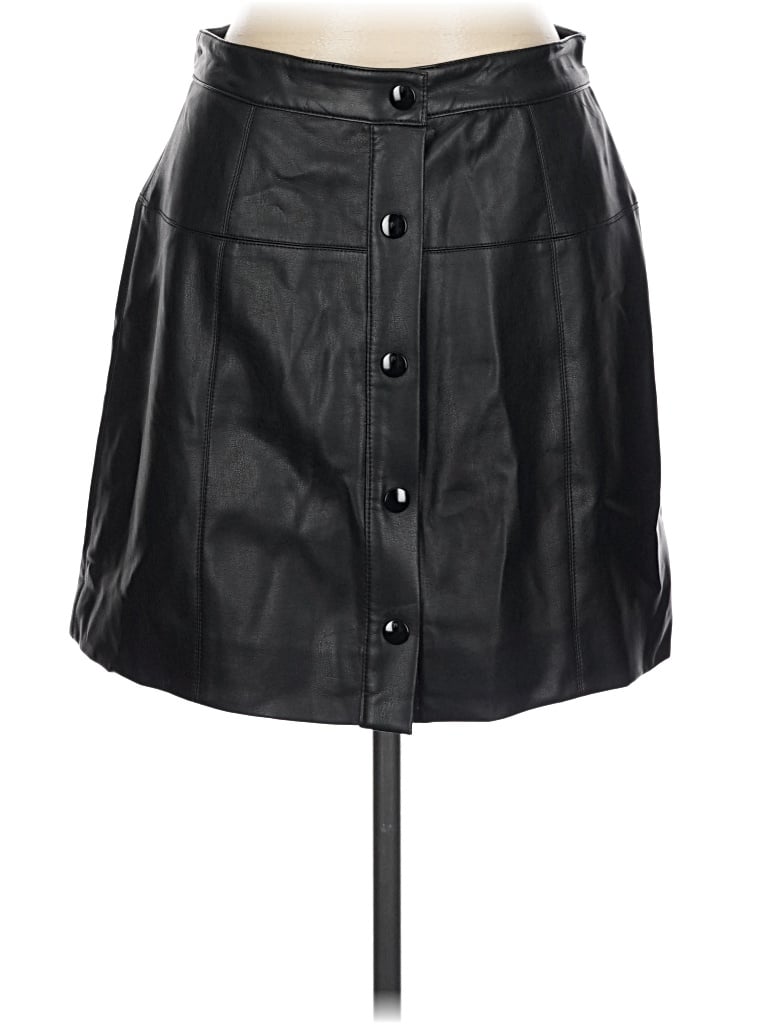 Pre-owned For The Republic Faux Leather Skirt In Black