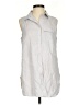 Chico's 100% Linen Silver Sleeveless Button-Down Shirt Size Sm (0) - photo 1