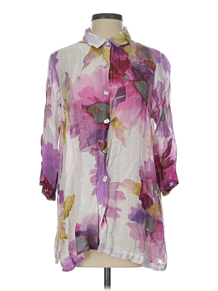 Pre-owned Habitat 3/4 Sleeve Blouse In Purple