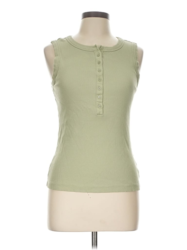 Pre-owned Universal Thread Sleeveless Top Green Keyhole Neckline Tops