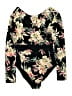 Roxy Floral Black One Piece Swimsuit Size M - photo 1