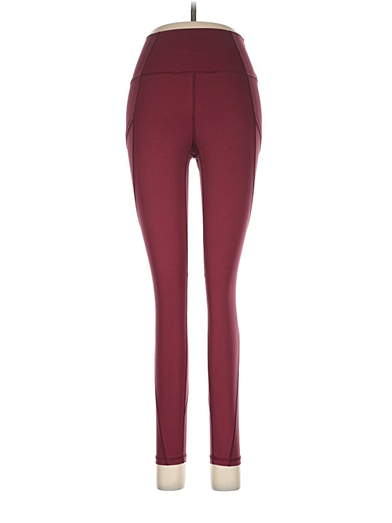 Pre-owned P'tula Active Pants In Burgundy