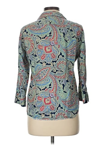 Chaps 3/4 Sleeve Button-Down Shirt (view 2)