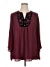Catherines 100% Polyester Burgundy 3/4 Sleeve Blouse Size 1X - photo 1