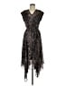 DKNY 100% Polyester Paisley Black Cocktail Dress Size 6 - photo 1