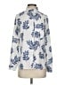 Apt. 9 100% Polyester Print Ivory Long Sleeve Blouse Size S - photo 1