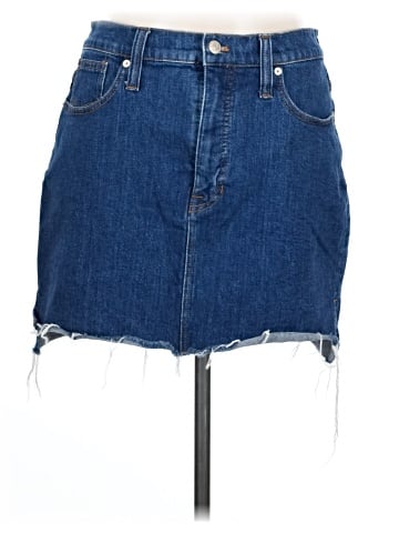 Madewell Stretch Denim Straight Mini Skirt: Step-Hem Edition (view 1)