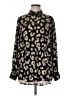Zara Animal Print Black Long Sleeve Blouse Size M - photo 1