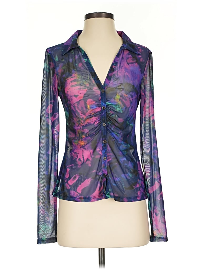 Pre-owned French Connection Long Sleeve Blouse In Purple