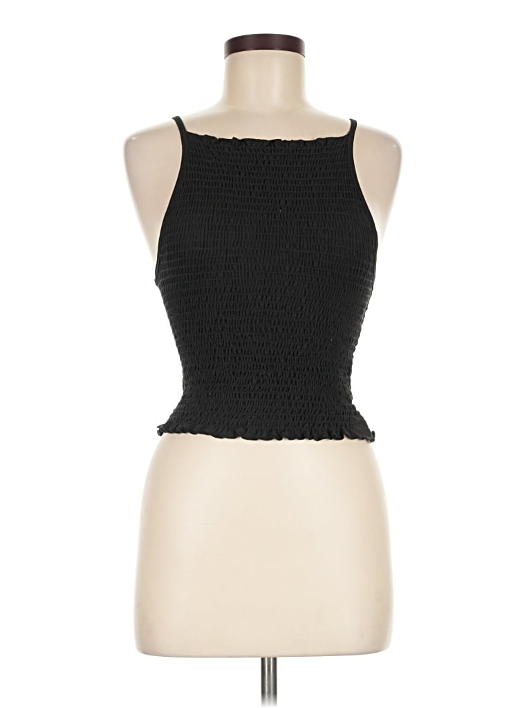 Pre-owned Gaze Sleeveless Top Black Halter Neckline Tops