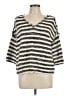 Free People Stripes Black Ivory Pullover Sweater Size L - photo 1