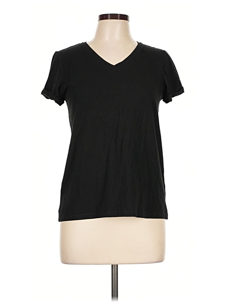 Pre-owned Max Studio Short Sleeve T-shirt In Black