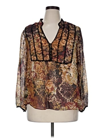 Lane Bryant 3/4 Sleeve Silk Top (view 1)