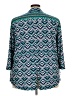 N Touch Chevron-herringbone Teal 3/4 Sleeve Blouse Size 3X - photo 2