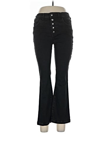 Madewell Kick Out Crop Jeans in Black Rinse Wash (view 1)