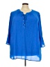 Catherines 100% Polyester Blue 3/4 Sleeve Blouse Size 3X - photo 1