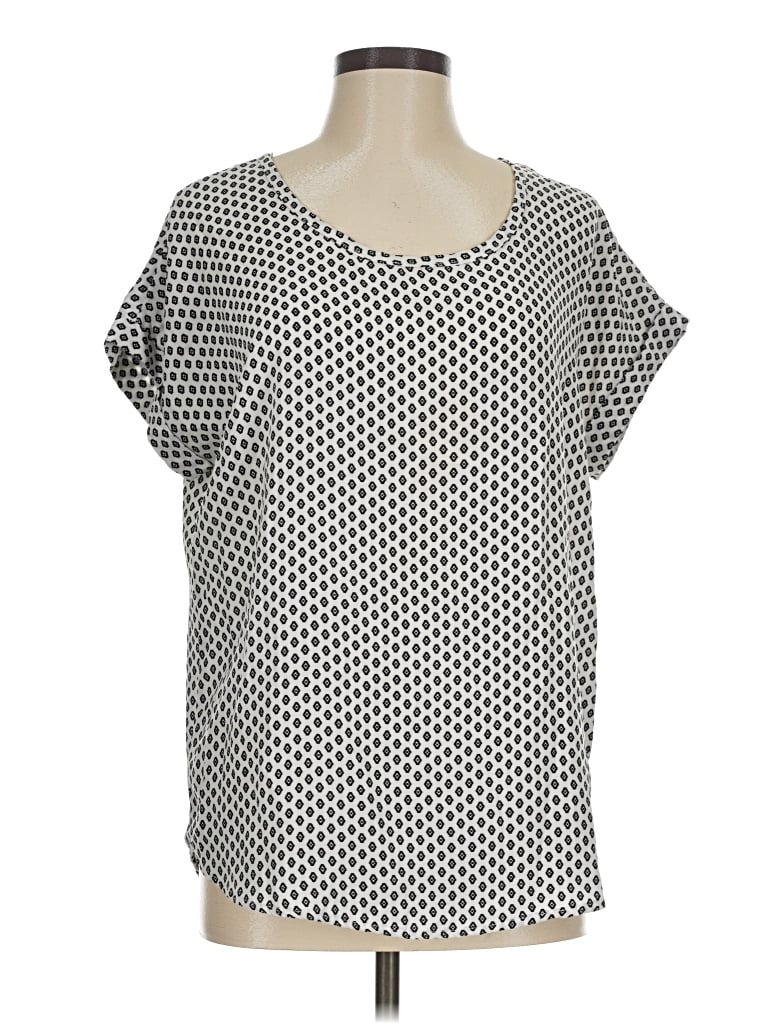 Pre-owned Pleione Short Sleeve Blouse In Silver