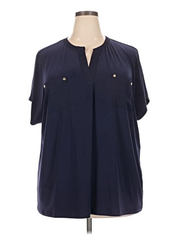 Anne Klein Short Sleeve Blouse (view 1)