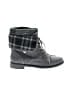 Just Fab Plaid Gray Ankle Boots Size 8 1/2 - photo 1