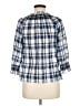 Talbots Plaid Blue 3/4 Sleeve Button-Down Shirt Size Med Petite - photo 2