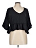 Francesca's Black 3/4 Sleeve Top Size L - photo 1