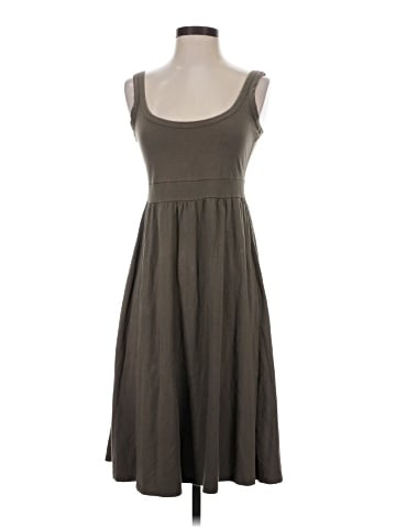 Green Cotton Casual Dress (view 1)